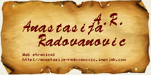 Anastasija Radovanović vizit kartica